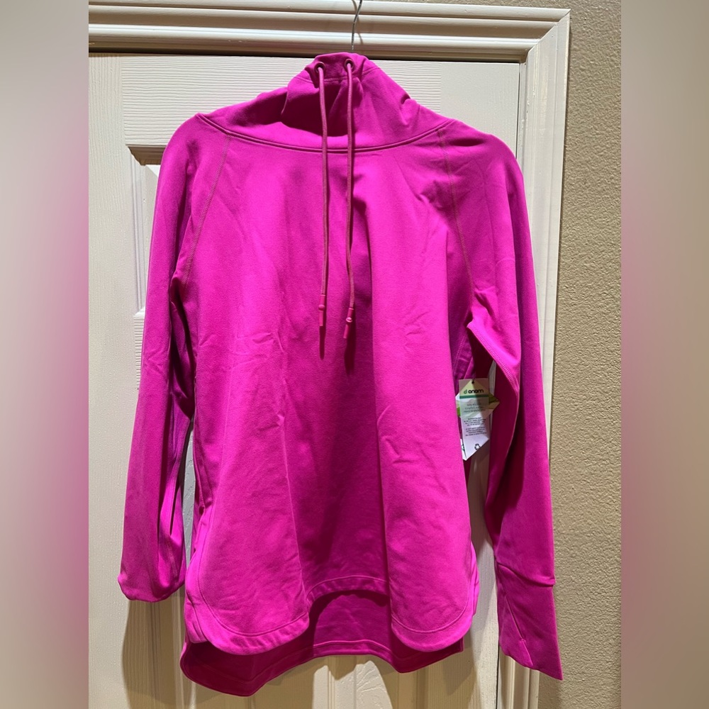 Pink active wear high-low hoodie